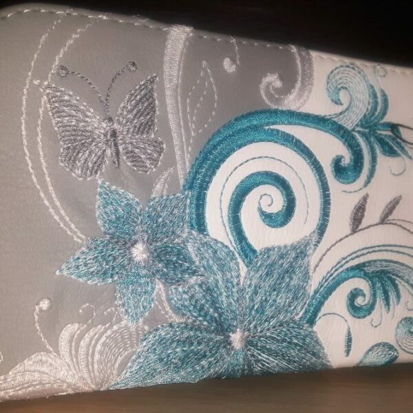 Zipová peněženka Grey flower